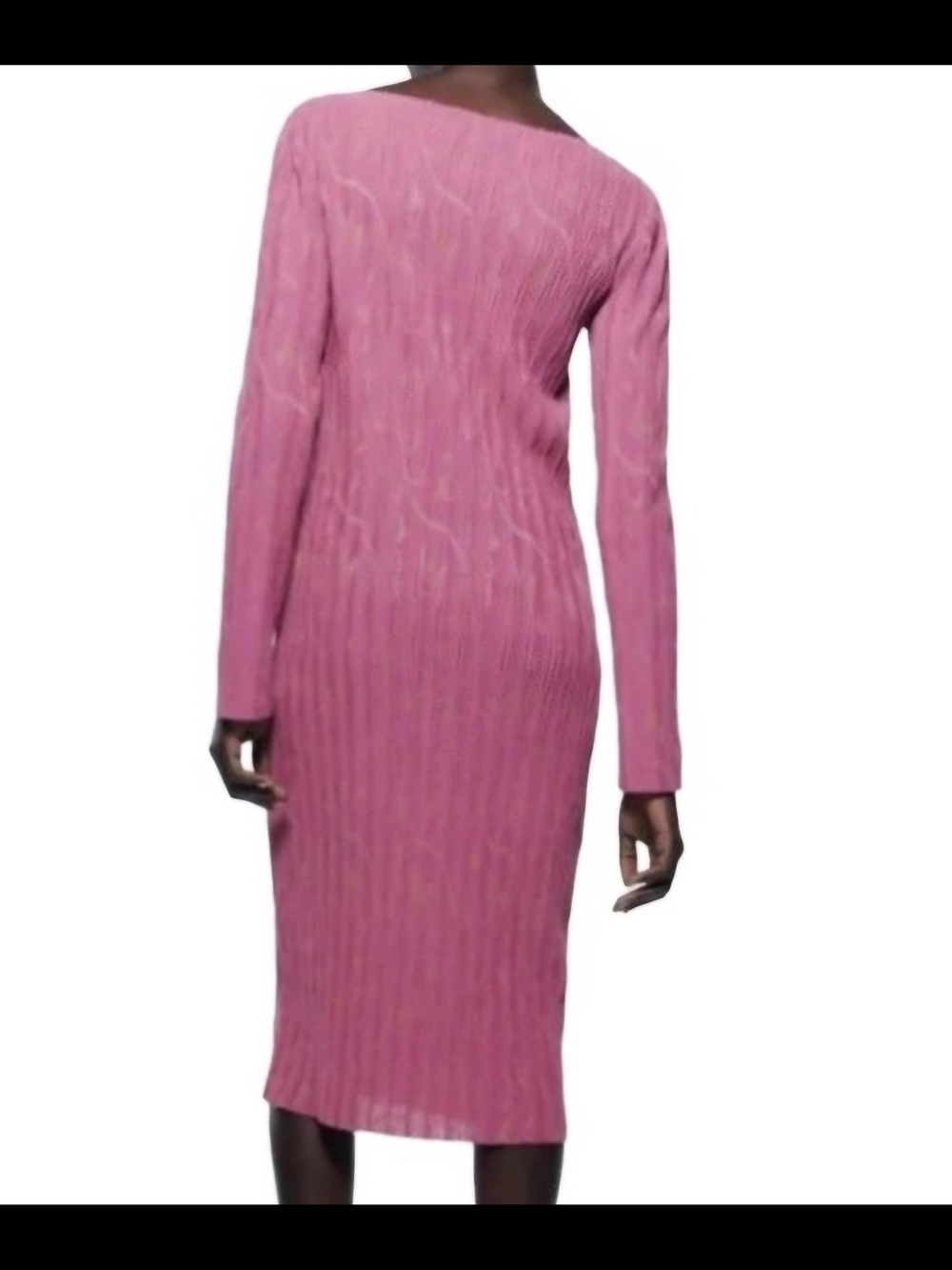 Zara Purple Long Sleeve Knit Midi Dress Size S Contemporary Casual Minimalist - Picture 2 of 9